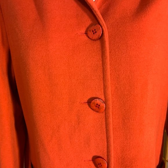 MARISA MINICUCCI Red Virgin Wool Button Front Coat Jacket * sz 10 - Picture 3 of 8